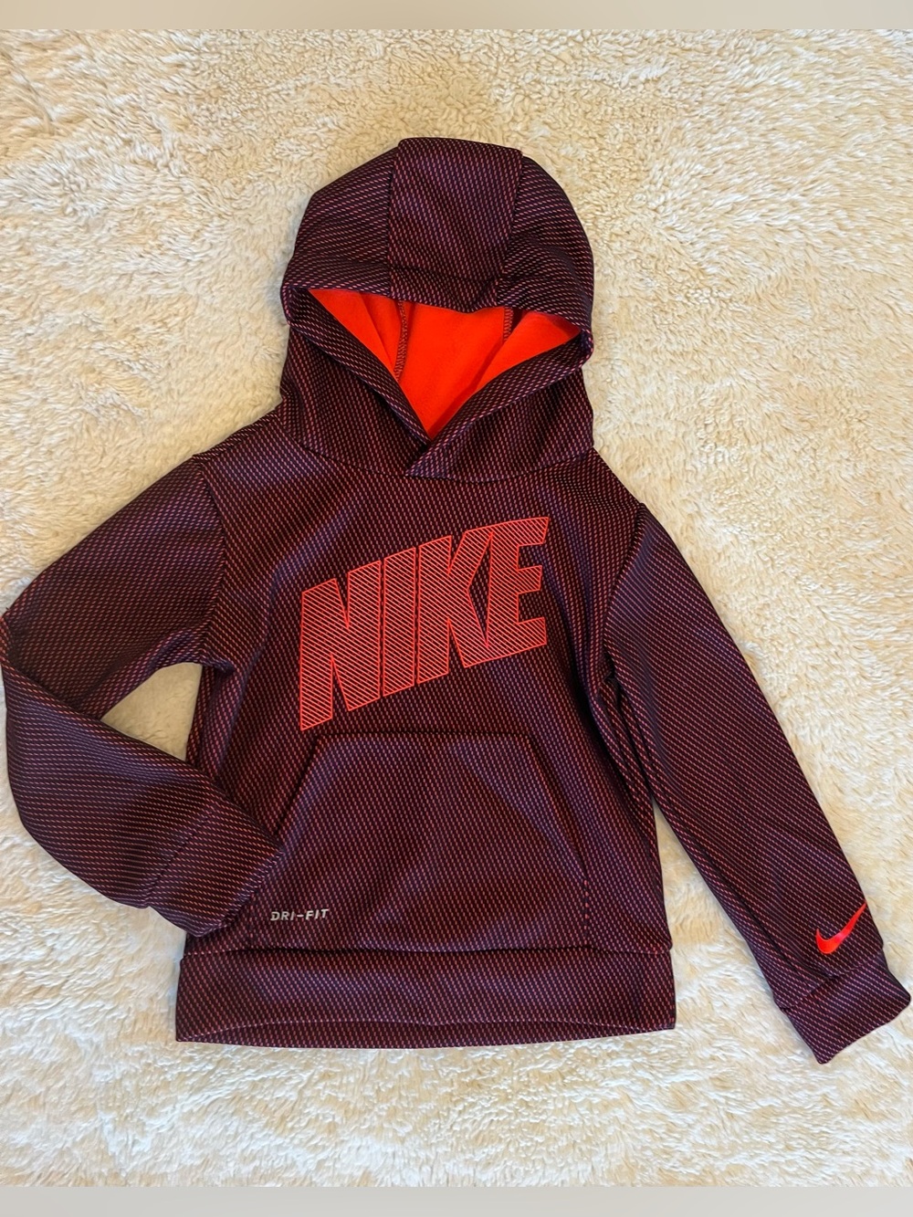 Nike Maroon Pullover Hoodie with Red Logo Sz 4t